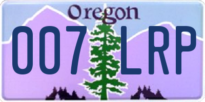 OR license plate 007LRP
