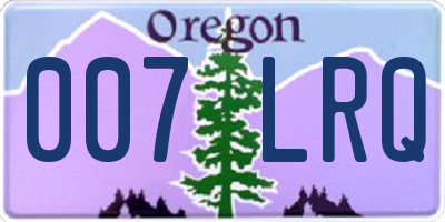 OR license plate 007LRQ
