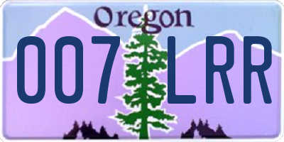 OR license plate 007LRR