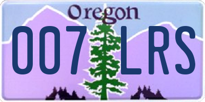OR license plate 007LRS