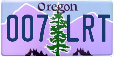 OR license plate 007LRT