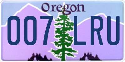 OR license plate 007LRU