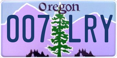 OR license plate 007LRY