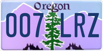 OR license plate 007LRZ