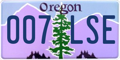 OR license plate 007LSE