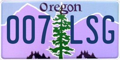 OR license plate 007LSG
