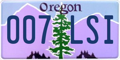 OR license plate 007LSI