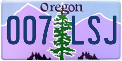 OR license plate 007LSJ