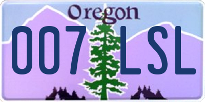 OR license plate 007LSL