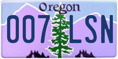 OR license plate 007LSN