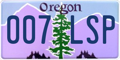 OR license plate 007LSP