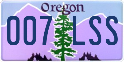 OR license plate 007LSS