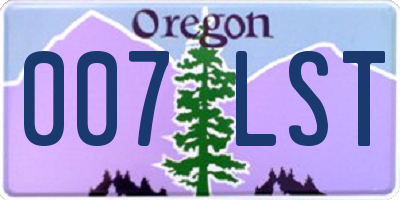 OR license plate 007LST