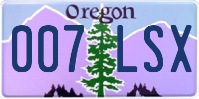 OR license plate 007LSX