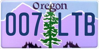 OR license plate 007LTB