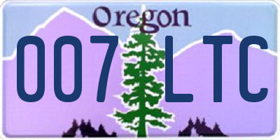 OR license plate 007LTC