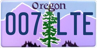 OR license plate 007LTE