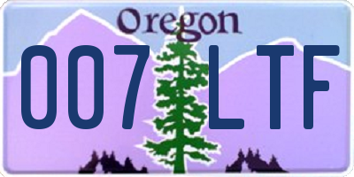 OR license plate 007LTF