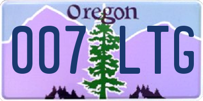 OR license plate 007LTG
