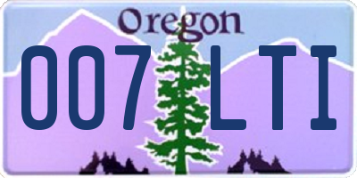 OR license plate 007LTI