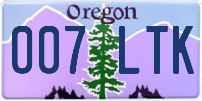OR license plate 007LTK