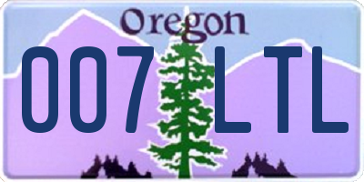 OR license plate 007LTL