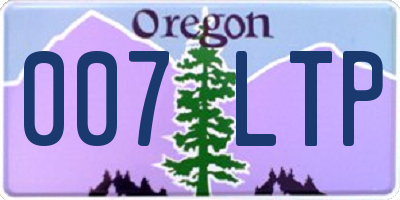 OR license plate 007LTP