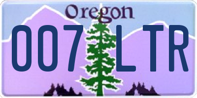 OR license plate 007LTR