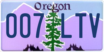 OR license plate 007LTV