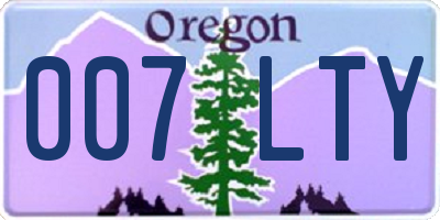 OR license plate 007LTY