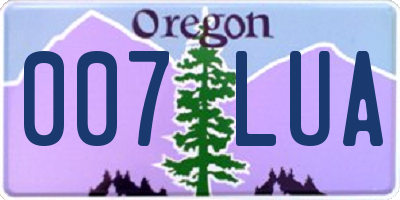 OR license plate 007LUA