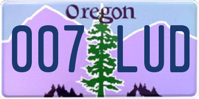 OR license plate 007LUD