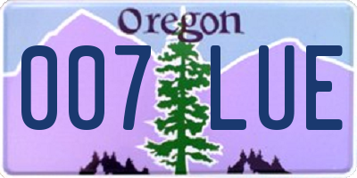 OR license plate 007LUE