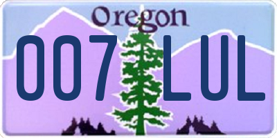 OR license plate 007LUL