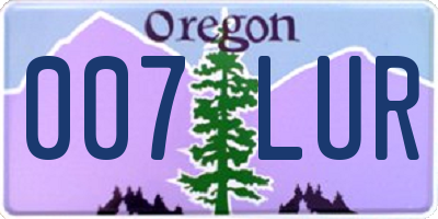 OR license plate 007LUR