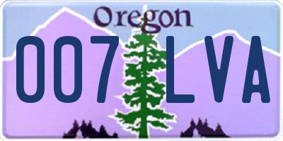 OR license plate 007LVA