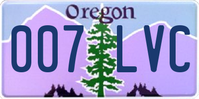 OR license plate 007LVC