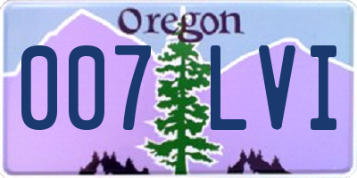 OR license plate 007LVI