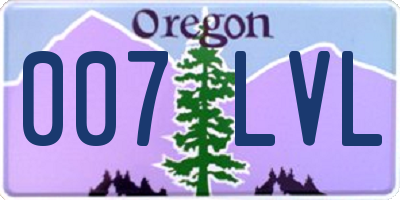 OR license plate 007LVL