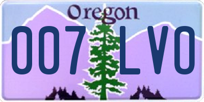 OR license plate 007LVO