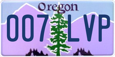 OR license plate 007LVP