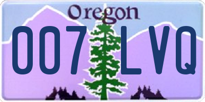 OR license plate 007LVQ