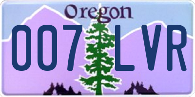 OR license plate 007LVR