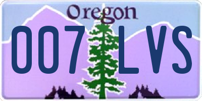 OR license plate 007LVS