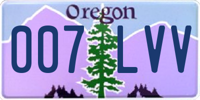 OR license plate 007LVV
