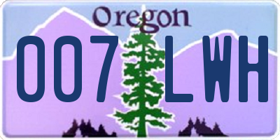 OR license plate 007LWH
