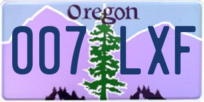 OR license plate 007LXF