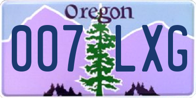 OR license plate 007LXG