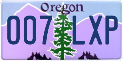 OR license plate 007LXP