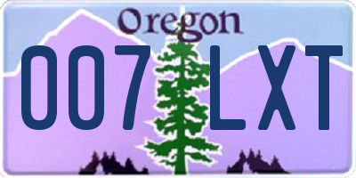 OR license plate 007LXT